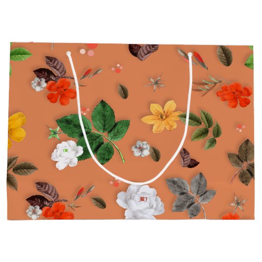 Gele bloemen en witte rozen 25 groot cadeauzakje (Achterkant)