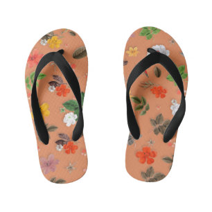 Gele bloemen en witte rozen 25 kinder teenslippers