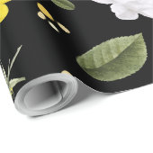 Gele bloemen en witte rozen 2 cadeaupapier (Rol Hoek)