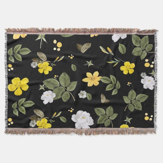 Gele bloemen en witte rozen 2 deken (Voorkant)