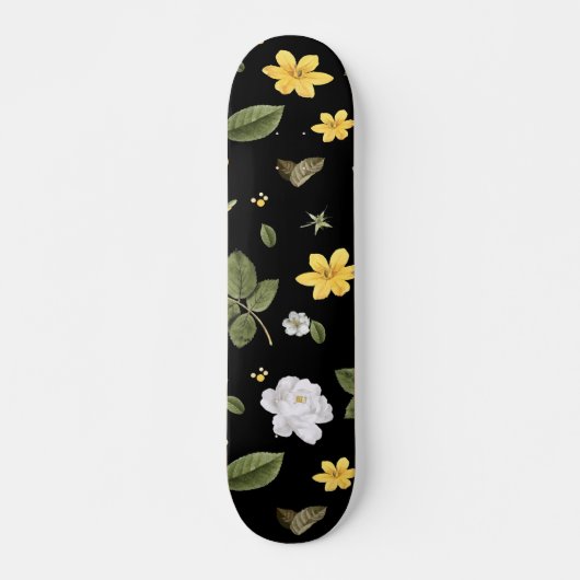 Gele bloemen en witte rozen 2 skateboard (Voorkant)