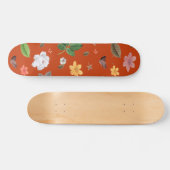 Gele bloemen en witte rozen 9 skateboard (Horizontaal)