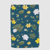 Gele bloemen en witte rozen golfhanddoek (Voorkant)