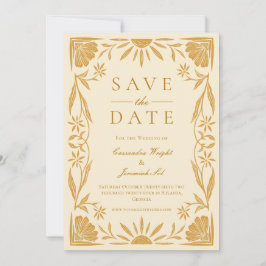Gele Bloemen En Zonneschijn Huwelijk Save The Date Kaart