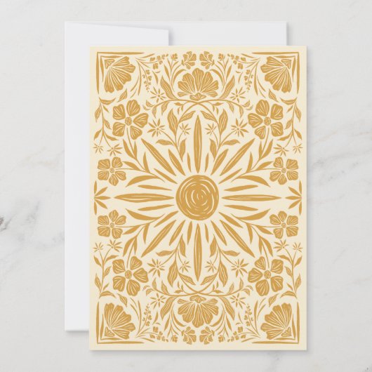 Gele Bloemen En Zonneschijn Huwelijk Save The Date Kaart (Achterkant)