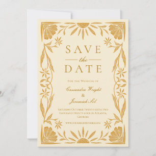Gele Bloemen En Zonneschijn Huwelijk Save The Date Kaart