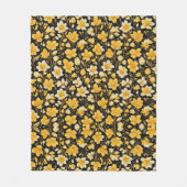 Gele bloemen fleece deken (Voorkant)