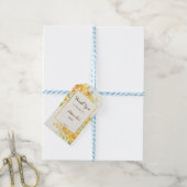 Gele bloemen, gepersonaliseerd onder de naam Haldi Cadeaulabel (Met Touw)