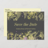 Gele bloemen, geverfd aankondigingskaart (Voorkant / Achterkant)