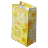 Gele bloemen Gift Bag Klein Cadeauzakje (Achterkant Gekanteld)