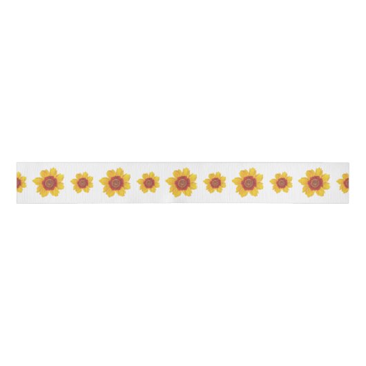  gele bloemen grosgrain lint (Voorkant)