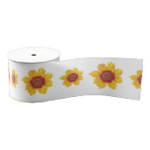  gele bloemen grosgrain lint (Spoel)