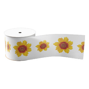  gele bloemen grosgrain lint