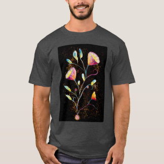 Gele bloemen in de ruimte t-shirt