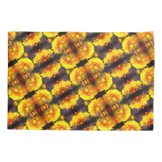 Gele bloemen in het Abstracte zonnepatroon Kussensloop (Achterkant)
