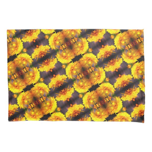 Gele bloemen in het Abstracte zonnepatroon Kussensloop (Voorkant)