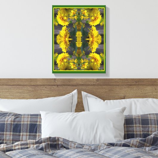 Gele bloemen in zonneschijn-Abstract Canvas Afdruk (Insitu (Slaapkamer))