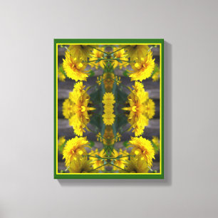 Gele bloemen in zonneschijn-Abstract Canvas Afdruk