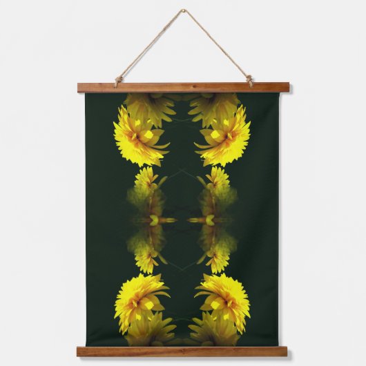 Gele bloemen in zonneschijn Bloemen Abstract Hangend Wandkleed (Voorkant)