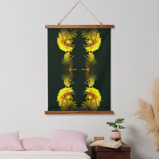 Gele bloemen in zonneschijn Bloemen Abstract Hangend Wandkleed (Slaapkamer)