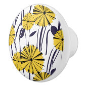 Gele bloemen keramische knop (Rechts)