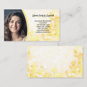 Gele Bloemen Kunst met Professionele Custom Photo Visitekaartje