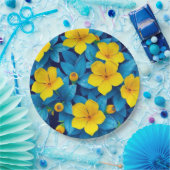 Gele bloemen - Mediterraan Papieren Bordje (Feest)