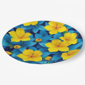 Gele bloemen - Mediterraan Papieren Bordje (Gekanteld)