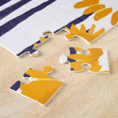 Gele bloemen: met de hand beschilderd  legpuzzel (Zijkant)