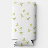 Gele bloemen met groene bladeren op wit (Achterkant)