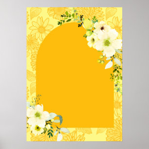 Gele bloemen met Haldi-welkomstteken Poster