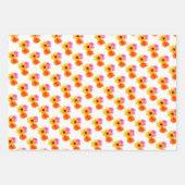 Gele bloemen met Oranje en Paarse bladeren Inpakpapier Vel (Voorkant)