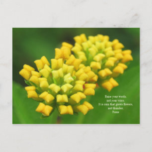 Gele bloemen met Rumi Quote Briefkaart