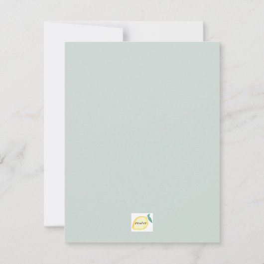 Gele bloemen met uitnodiging van het Mint Rehearsa (Achterkant)