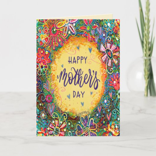 Gele Bloemen Moederdag Inspirerende Kaart (Voorkant)