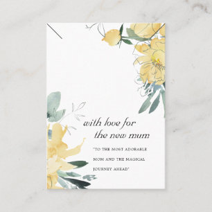 GELE BLOEMEN NIEUWE MUM CADEAU KETTING DISPLAY KAA PLAATSKAARTJE