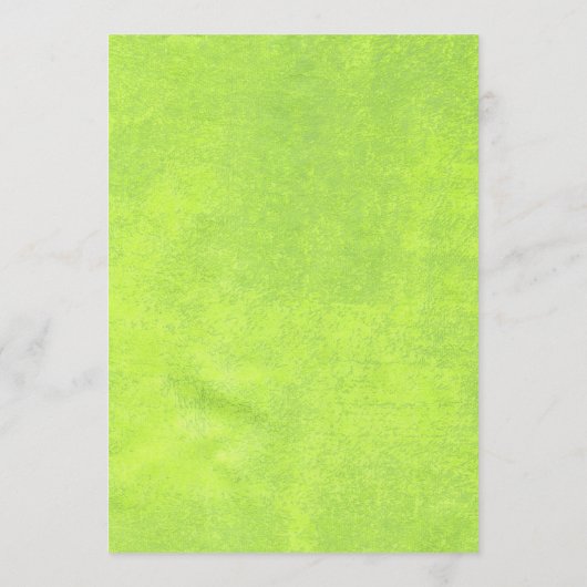 Gele Bloemen op Abstracte Groene Bruiloft Menu (Achterkant)