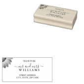 Gele Bloemen op Abstracte Groene Bruiloft Rubberstempel (Gestempeld)