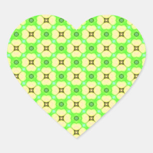 Gele bloemen op groen hart sticker