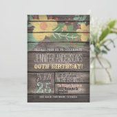 Gele bloemen op rustieke volwassen tienerverjaarda kaart (Staand voorkant)