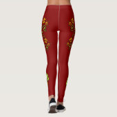 Gele bloemen op wijnstokken Leggings (Achterkant)