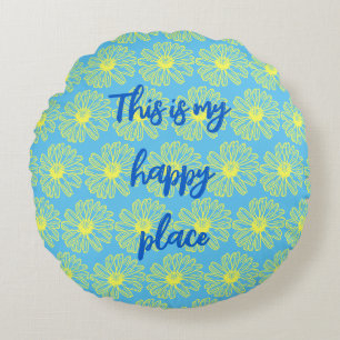 Gele Bloemen Patroon Omkeerbare Boho Kussen