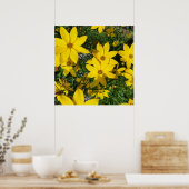 gele bloemen poster (Keuken)