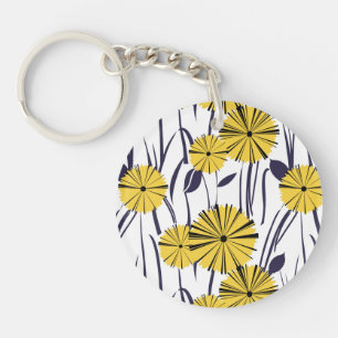 Gele bloemen sleutelhanger
