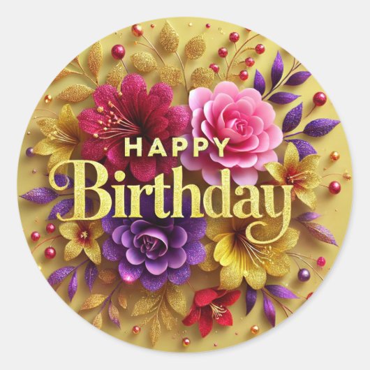 Gele bloemen Sticker (Voorkant)