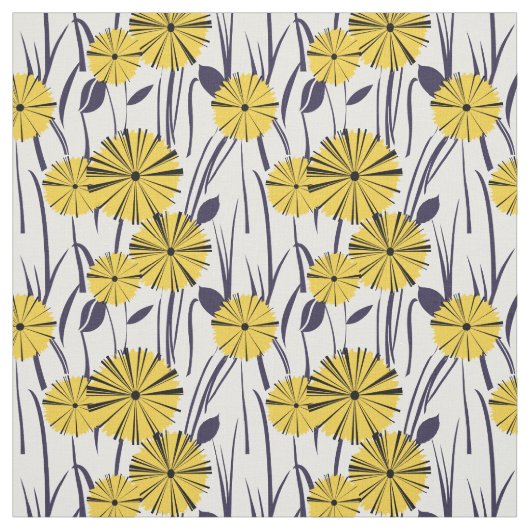 Gele bloemen stof (Swatch)