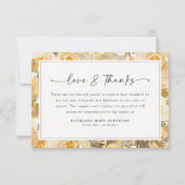 gele bloemen sympathie begrafenis bedankkaart (Voorkant)