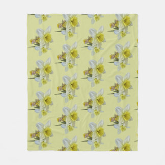 Gele bloemen teddyberen bloemige narcis baby fleece deken
