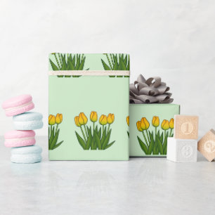 Gele bloemen tweeling in bloei cadeaupapier