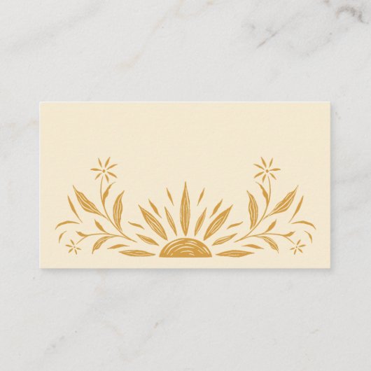 Gele Bloemen Zonneschijn Trouwruimte Kaart (Achterkant)